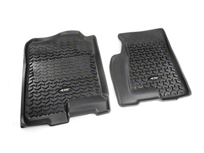 Rugged Ridge All-Terrain Front Floor Liners; Black (99-06 Sierra 1500 w/o Floor Shifter)