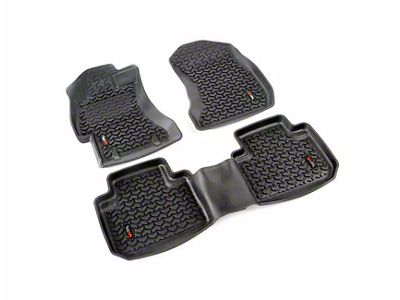 Rugged Ridge All-Terrain Front and Rear Floor Liners; Black (07-13 Sierra 1500 Crew Cab)