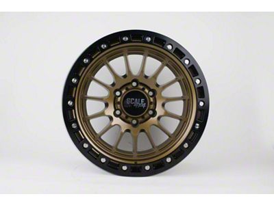 Scale 4x4 Wheels S04 Matte Bronze with Black Beadlock 6-Lug Wheel; 17x9; -25mm Offset (07-13 Sierra 1500)