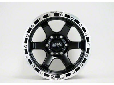 Scale 4x4 Wheels S03 Matte Black with Machined Beadlock 6-Lug Wheel; 17x9; -25mm Offset (07-13 Silverado 1500)