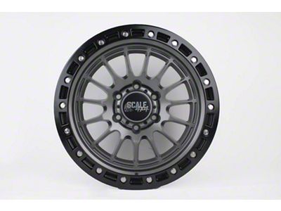 Scale 4x4 Wheels S04 Matte Gunmetal with Black Beadlock 6-Lug Wheel; 17x9; -25mm Offset (14-18 Silverado 1500)
