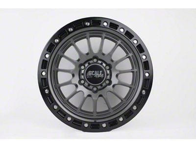 Scale 4x4 Wheels S04 Matte Gunmetal with Black Beadlock 6-Lug Wheel; 17x9; -25mm Offset (24-26 Ranger)