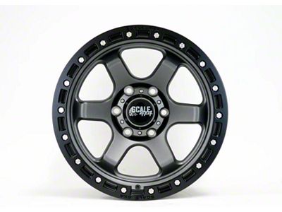 Scale 4x4 Wheels S03 Matte Gunmetal with Black Beadlock 6-Lug Wheel; 17x9; -25mm Offset (19-26 Sierra 1500)