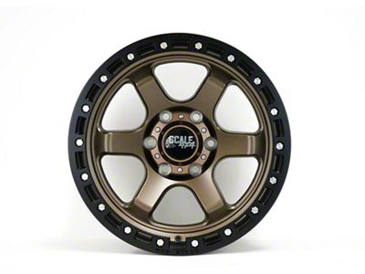 Scale 4x4 Wheels S03 Matte Bronze with Black Beadlock 6-Lug Wheel; 17x9; -25mm Offset (19-26 Silverado 1500)