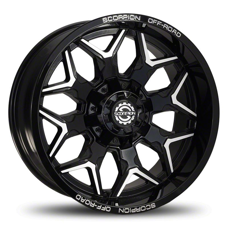 Scorpion Ranger Defender Black Machined 6-Lug Wheel; 20x10; -19mm