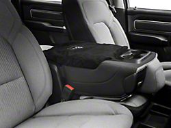 Center Console Cover with RAM Logo; Black with Silver Logo (03-24 RAM 2500 w/ Bench Seat)