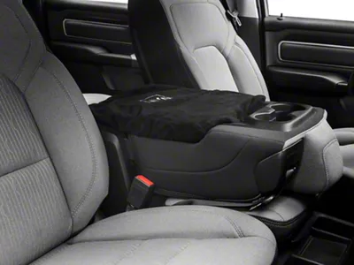 Center Console Cover with RAM Logo; Black with Silver Logo (03-23 RAM 2500 w/ Bench Seat)