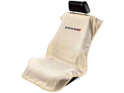 Seat Protector with Dodge Logo; Tan (Universal; Some Adaptation May Be Required)