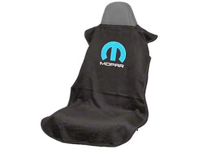 Seat Towel with Mopar Logo; Black (Universal; Some Adaptation May Be Required)