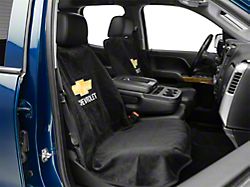 Seat Protector with Chevrolet Bowtie Logo; Black (Universal; Some Adaptation May Be Required)