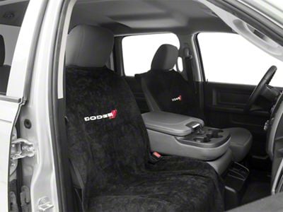 Seat Protector with Dodge Logo; Black (02-24 RAM 1500)