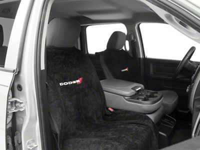 Seat Protector with Dodge Logo; Black (94-25 RAM 1500)
