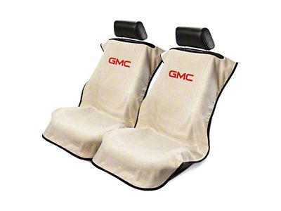Seat Protector with GMC Logo; Tan (Universal; Some Adaptation May Be Required)