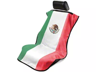 Seat Cover with Mexican Flag Design; Red, White and Green (Universal; Some Adaptation May Be Required)