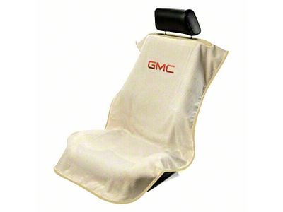 Seat Protector with GMC Logo; Tan (Universal; Some Adaptation May Be Required)
