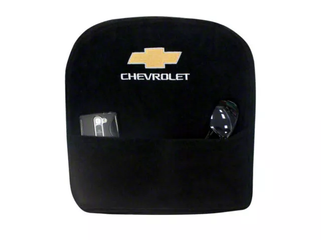 Center Console Cover with Chevrolet Bowtie Logo; Black (07-14 Silverado 2500 HD w/ Bucket Seats)