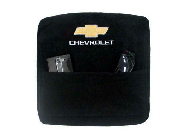 Center Console Cover with Chevrolet Bowtie Logo; Black (15-19 Silverado 2500 HD w/ Bench Seat)
