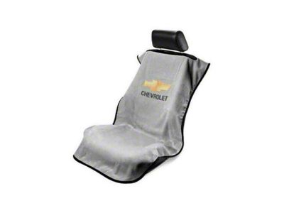 Seat Protector with Chevrolet Bowtie Logo; Gray (Universal; Some Adaptation May Be Required)