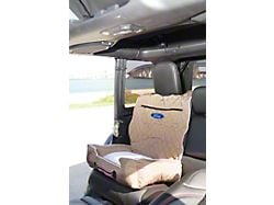 PetBed2Go Seat Cover with Ford Logo; Tan (Universal; Some Adaptation May Be Required)
