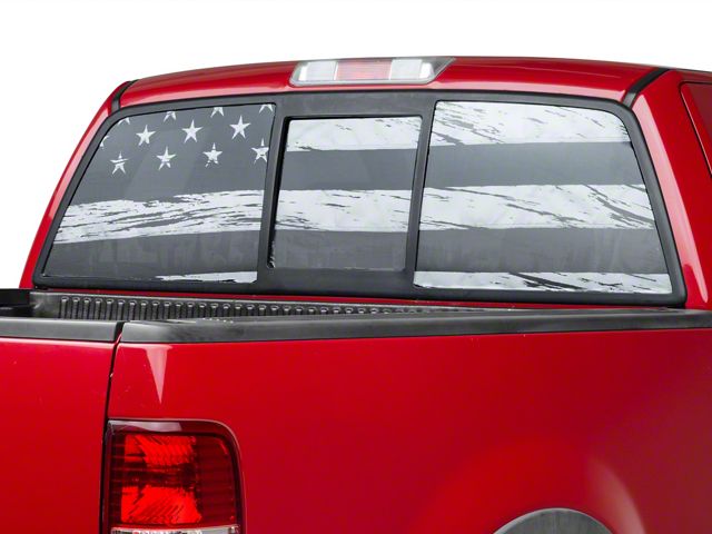SEC10 Perforated Distressed Flag Rear Window Decal (15-24 Colorado)
