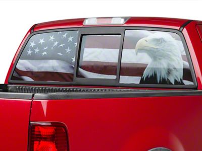 SEC10 Perforated Flag and Eagle Rear Window Decal (15-25 Colorado)