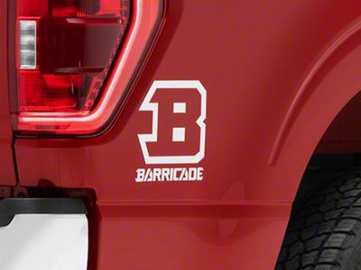 SEC10 Barricade B-Block Decal; White (Universal; Some Adaptation May Be Required)