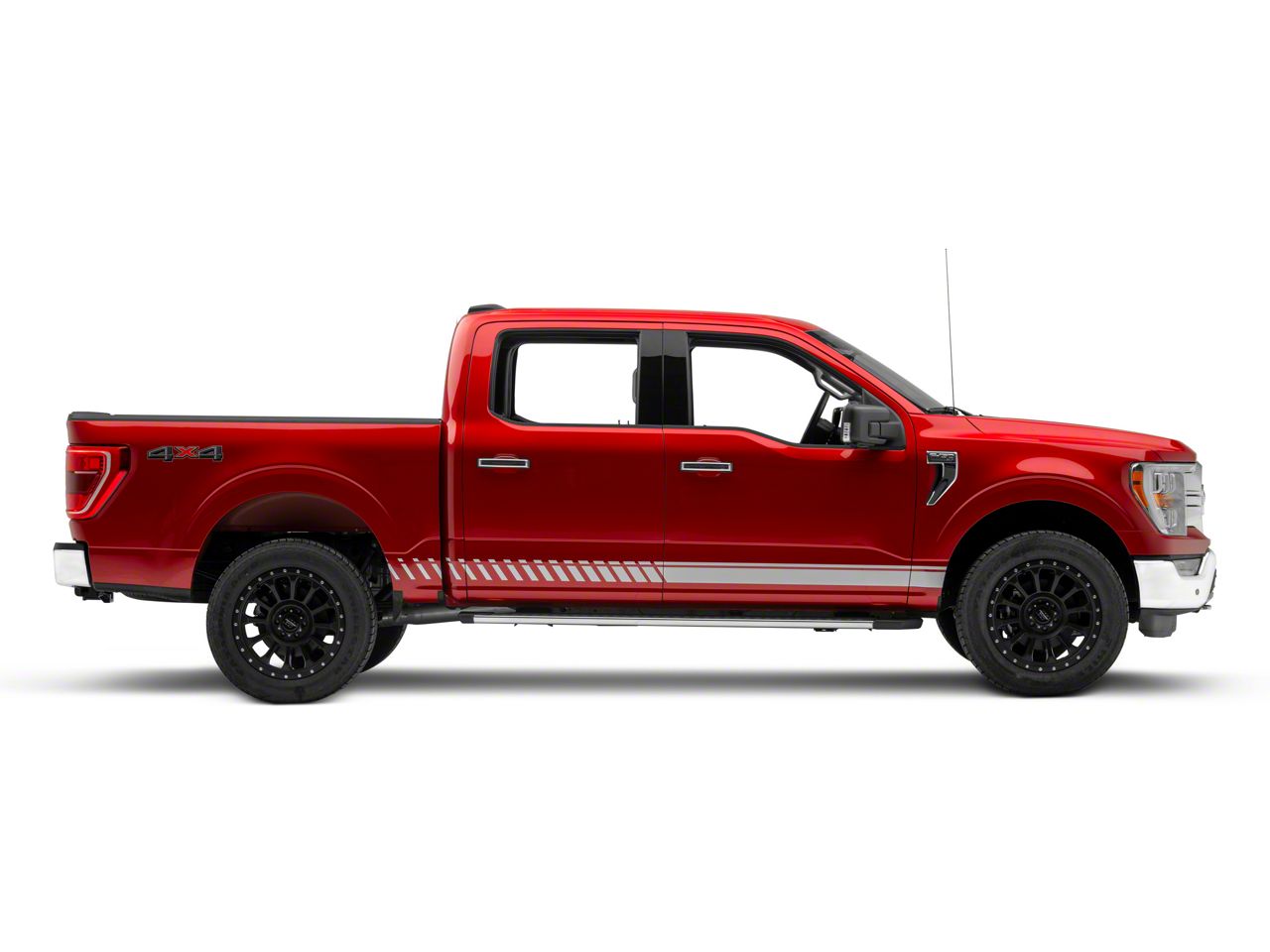 SEC10 F-150 Dashed Rocker Stripes; Silver T577778 (Universal