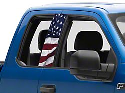 SEC10 Door Pillar Accent Decals; Real Flag (15-20 F-150)