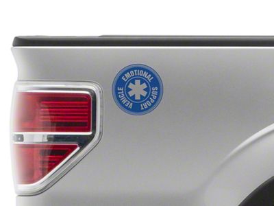 SEC10 Emotional Support Vehicle Decal; Blue (Universal; Some Adaptation May Be Required)
