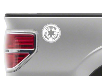 SEC10 Emotional Support Vehicle Decal; White (Universal; Some Adaptation May Be Required)