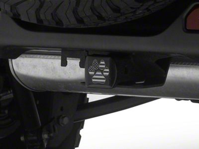 SEC10 Dog Paw Hitch Cover Decal; Thin Blue (Universal; Some Adaptation May Be Required)