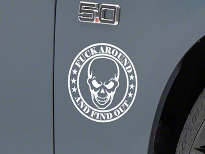 SEC10 FAFO Skull Decal; White (Universal; Some Adaptation May Be Required)