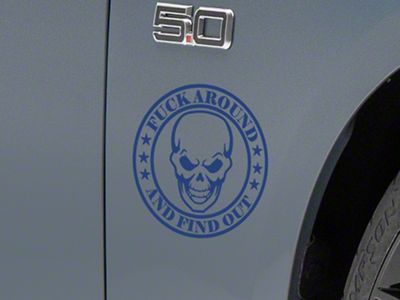 SEC10 FAFO Skull Decal; Blue (Universal; Some Adaptation May Be Required)