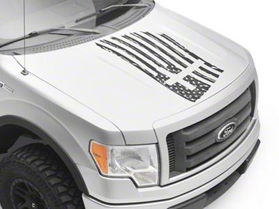 SEC10 Flag and Cross Hood Decal; Matte Black (Universal; Some Adaptation May Be Required)