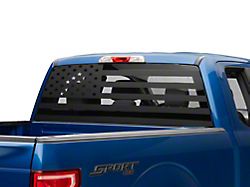 SEC10 Full Window American Flag Decal; Matte Black (97-24 F-150)