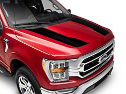 SEC10 Hood Stripes; Gloss Black (21-24 F-150, Excluding Raptor)