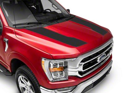 SEC10 Hood Stripes; Matte Black (21-24 F-150, Excluding Raptor)