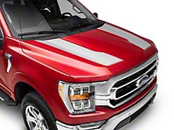 SEC10 Hood Stripes; Silver (21-24 F-150, Excluding Raptor)