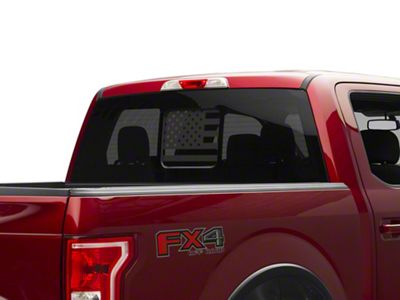 SEC10 Middle Window American Flag Decal; Matte Black (97-24 F-150)