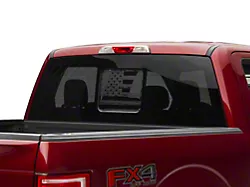 SEC10 Middle Window Distressed American Flag Decal; Matte Black (97-24 F-150)