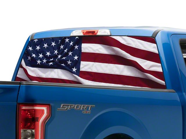 Sco Flag On Rear Window SEC10 F-150 Perforated Rear Window Decal; Real Flag T646589 (15-26 F ...