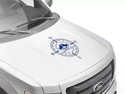 SEC10 Pirate Compass Hood Decal; Blue (Universal; Some Adaptation May Be Required)