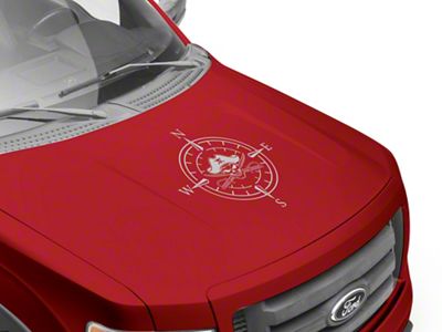 SEC10 Pirate Compass Hood Decal; Silver (Universal; Some Adaptation May Be Required)