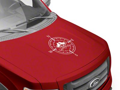 SEC10 Pirate Compass Hood Decal; White (Universal; Some Adaptation May Be Required)