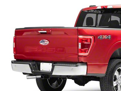 SEC10 Rear Logo Cover; Real Flag (21-25 F-150 w/o Tailgate Applique)