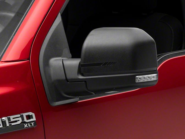 SEC10 Side Mirror Hash Stripes; Matte Black (Universal; Some Adaptation May Be Required)