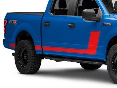 SEC10 Side Stripes with 1-Piece Pinstripe; Red (97-24 F-150)