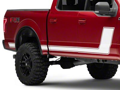 SEC10 Side Stripes with 1-Piece Pinstripe; White (97-24 F-150)