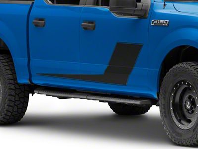 SEC10 Side Stripes with Pinstripe; Matte Black (97-25 F-150)
