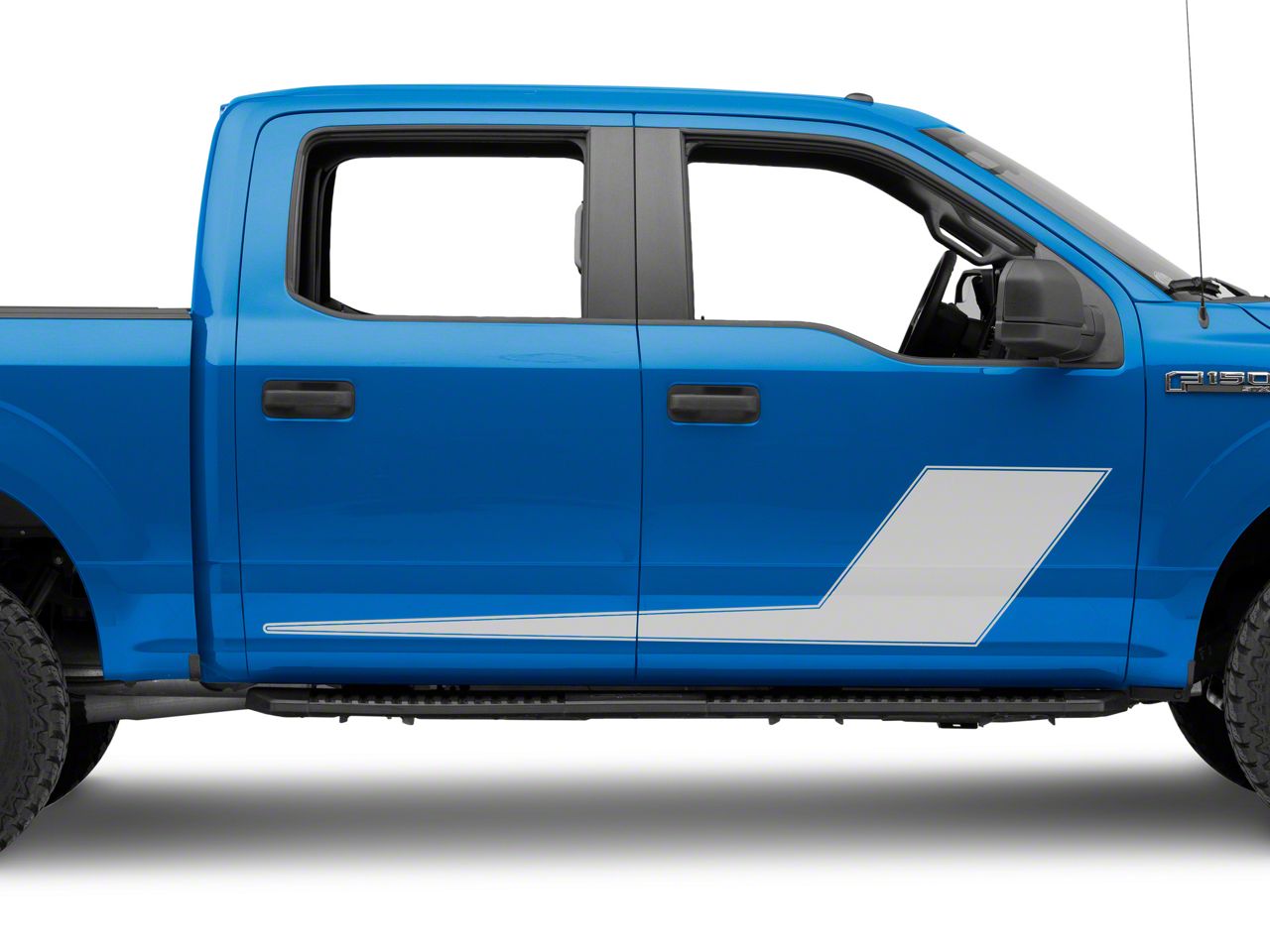 SEC10 F-150 Side Stripes with Pinstripe; Silver T557849 (97-26 F